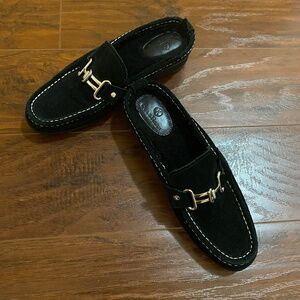 COLE HAAN Women's Black Suede Horsebit Waterproof Slider Loafer Size 8B